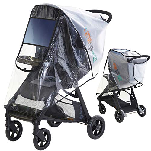 Premium Stroller Rain Cover & Weather Shield, Universal Fit, Safe Durable Clear Plastic by Stroller Buzz