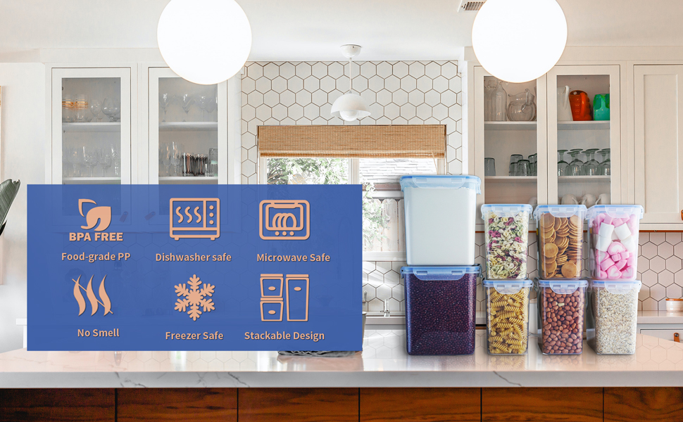 Containers for Food Organizing Cereal Containers Freezer Microwave dishwasher leak-proof fresh