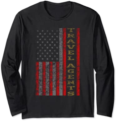 Cool Patriotic Travel Agents USA - US Flag Gift Idea Long Sleeve T-Shirt