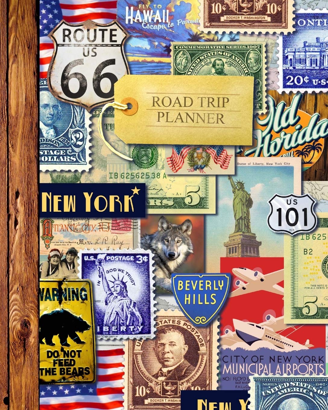 Road Trip Planner: Vacation Planner & Travel Journal / Diary for 4 Trips, with Checklists, Itinerary & more [ Softback * Large (8” x 10”) * American Roadtrip ] (Travel Gifts)
