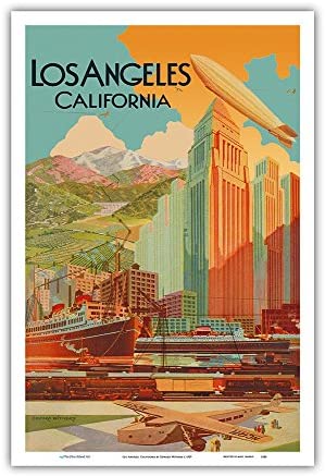 Los Angeles, California - Vintage Travel Poster by Edward Withers c.1929 - Master Art Print 12in x 18in