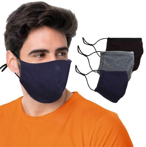 BLU HORN Face Mask from Large to 2XL(X-Large), with nose wire, adjustable loop, breathable