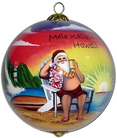 Collectible Hawaiian Santa Christmas Ornament MK/H