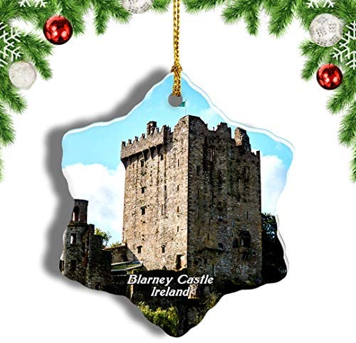 Weekino Ireland Blarney Castle Cork Christmas Ornament Travel Souvenir Tree Hanging Pendant Decoration Porcelain 1483" Double Sided