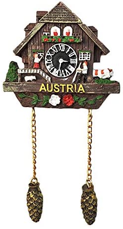 3D Austria Cuckoo Clock Refrigerator Fridge Magnet Tourist Souvenirs Handmade Resin Craft Magnetic Stickers Home Kitchen Decoration Travel Gift