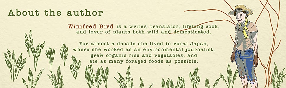 About the author Winifred Bird, with an illustration from the inside the book Eating Wild Japan