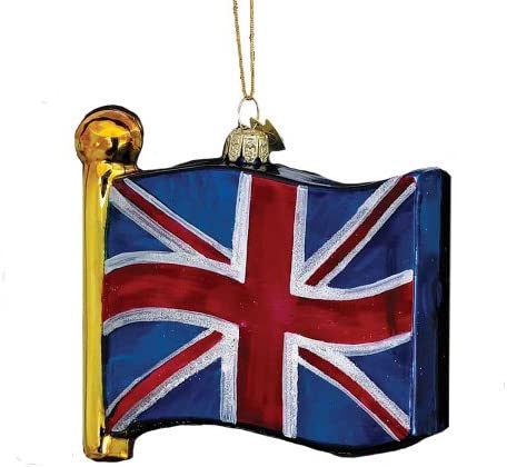 Noble Gems Kurt Adler 4-1/2-Inch Flag of United Kingdom Ornament