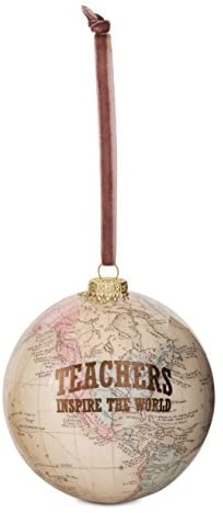 Pavilion Gift Company 61021 Teacher Globe Ornament, 3-3/4"