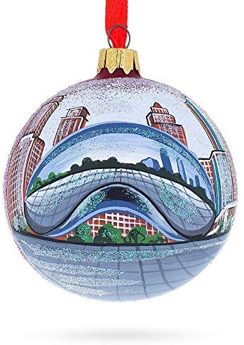 BestPysanky The Bean, Chicago, Illinois Glass Ball Christmas Ornament