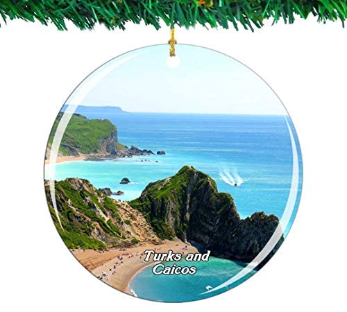 Weekino Providenciales Turks and Caicos Christmas Ornament City Travel Souvenir Collection Double Sided Porcelain 2.85 Inch Hanging Tree Decoration