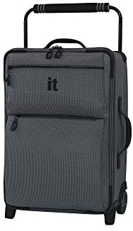 it luggage World's Lightest Los Angeles Softside Upright, Charcoal Grey, Carry-On 22-Inch