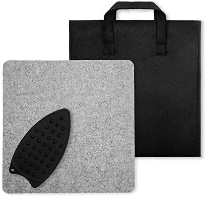 14"x14" Wool Pressing Mat for Quilting with Carrying Case and Iron Rest Pad | Perfect for Classes, Meetings and Travel | 100% New Zealand Wool Felted Ironing Pad