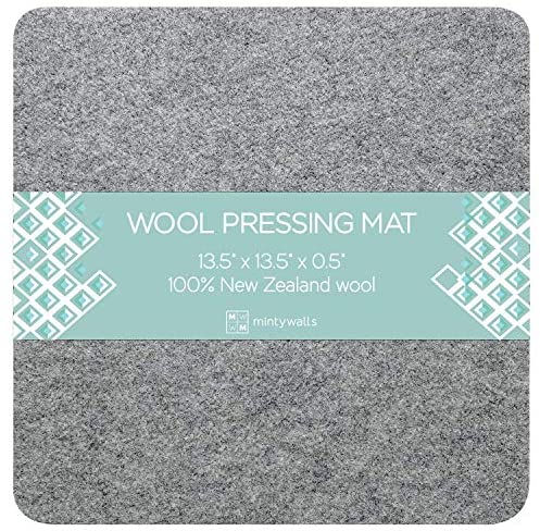 Mintywalls Wool Pressing Mat for Quilting 13.5" x 13.5" - Ironing Pad for Table Top 100% Wool Felt from New Zealand for Sewing Projects and Travel