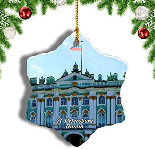 Weekino Russia The State Hermitage Museum St. Petersburg Christmas Ornament Travel Souvenir Tree Hanging Pendant Decoration Porcelain 3" Double Sided