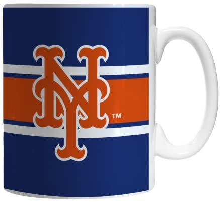 Boelter Brands MLB New York Mets Sublimated Stripe Mug, 11-Ounce