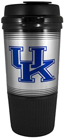GameDay Novelty NCAA Kentucky Wildcats Insulated Platinum Gripper Travel Tumbler with No Spill Flip Lid, 16 oz