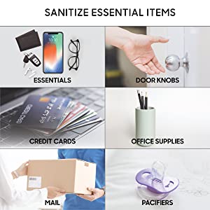sanitize essential items clean