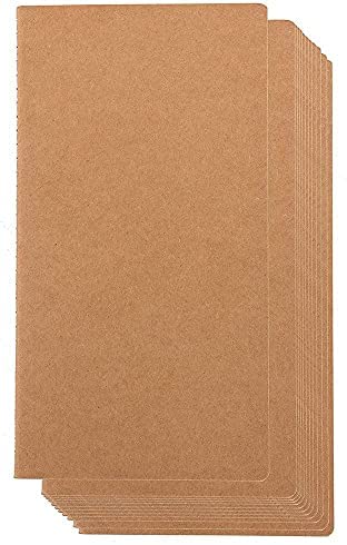 Kraft Paper Notebook Blank Lined Journal (4 x 8 in 12 Pack)