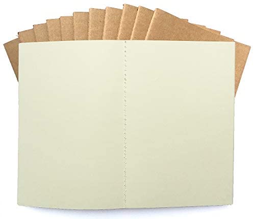 Genuine 100 GSM Traveler's Journal Refills - Blank Paper A5 Planner Inserts - Set of 12 | Unlined Plain Journal Refills for Leather Travel Journals, Writers, Diaries | 8.25 x 5.5 Inch (21cm x 14cm) A5